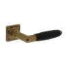 Afbeeldingen van INTERSTEEL Deurkruk Ton 400 met rozet 38x38x7mm messing getrommeld/ebbenhout 0377