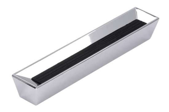 Afbeeldingen van Siro Meubelgreep metaal - boorafstand 128mm/L 159mm/H 22mm/B 28mm chroom glanzend/ zwart 