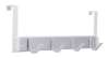 Afbeeldingen van Siro Deurkapstok metaal - met 4 haken L 486mm/H 67mm/B 126mm mat aluminium 