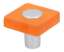 Afbeeldingen van Siro Meubelknop kunststof - L 30mm/H 26mm/B 30mm oranje/aluminium 