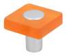 Afbeeldingen van Siro Meubelknop kunststof - L 30mm/H 26mm/B 30mm oranje/aluminium 