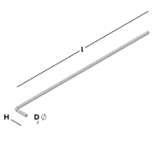 Afbeeldingen van GB L-form spouwanker 275x25 Ø4 316 RVS