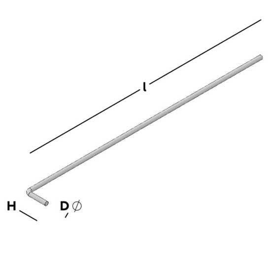 Afbeeldingen van GB L-form spouwanker 275x25 Ø4 316 RVS
