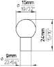 Afbeeldingen van Siro Meubelknop kunststof - L 15mm/H 24mm/B 15mm - aluminium 