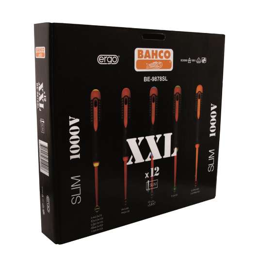 Afbeeldingen van Bahco ergonomische schroevendraaier set voor gleuf/Ph/Pz/torx en combi-tip ph vde 12 Delig