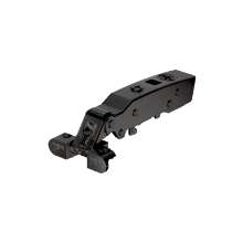 Afbeeldingen van Hettich Sensys scharnier voor aluminium frame met geïntegreerde demping (Sensys 8638i), in obsidiaanzwart, opliggend, openingshoek 95°, voor schroefbevestiging (-)