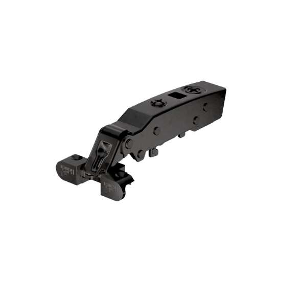 Afbeeldingen van Hettich Sensys scharnier voor aluminium frame met geïntegreerde demping (Sensys 8638i), in obsidiaanzwart, opliggend, openingshoek 95°, voor schroefbevestiging (-)