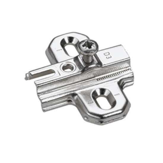 Afbeeldingen van Hettich Kruismontageplaat met hoogteverstelling m.b.v. slobgat, Rijboring 37 x 32 mm, voor schroefbevestiging, dikte 5,0 mm