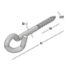 Afbeeldingen van GB krulhaak houtdraad - HT8,85mm Ø8,85x120x20mm - RVS 304