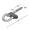 Afbeeldingen van GB Veiligheids schommelhaak houtdraad HT10,6mm 130x22mm Ø10,6mm Elektrolytisch Verzinkt 