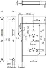 Afbeeldingen van Badkamer schuifdeurslot 2488 60mm