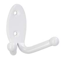 Afbeeldingen van Siro Kapstokhaak metaal - boorafstand 24mm/L 61mm/H 40mm/B 70mm - wit 