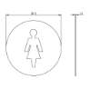 Afbeeldingen van INTERSTEEL Pictogram damestoilet zelfklevend rond rvs geborsteld 4600