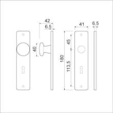 Afbeeldingen van Ami knopschild sleutelgat 180/41 ronde hoek knop 160/40 - sl56 - F1 