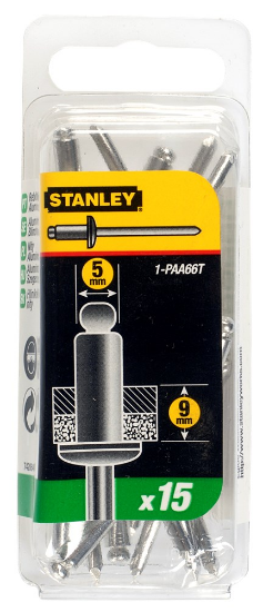 Afbeeldingen van Stanley popnagels - Ø5x9mm - 15 stuks