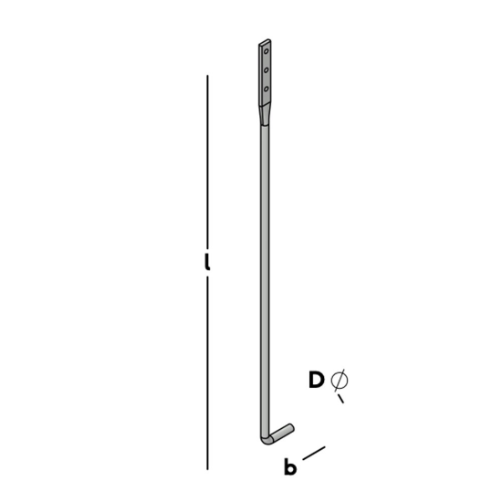 Afbeeldingen van GB Opwaaianker 600mm Ø=10mm Verzinkt Draad