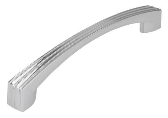Afbeeldingen van Siro Meubelgreep metaal - boorafstand 128mm/L 153mm/H 27mm/B 14mm - chroom glanzend 