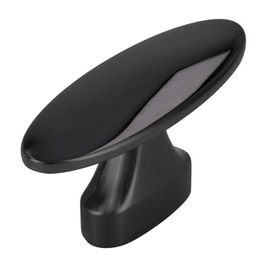 Afbeeldingen van Siro Meubelgreep metaal - boorafstand 16mm/L 56mm/H 28mm/B 20mm zwart chroom glanzend 