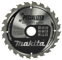 Afbeeldingen van Makita zaagblad B-33118 - Ø190X30X2.0mm 24 tands - geschikt voor hout met spijkers