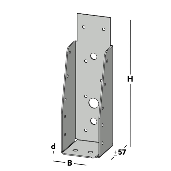 Afbeeldingen van GB Balkdrager GBS-ZL 50x175 1,5 Sendzimir Verzinkt
