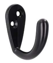 Afbeeldingen van Siro Kapstokhaak metaal - boorafstand 10mm/L 43mm/H 38mm/B 19mm mat zwart 