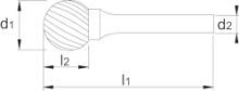 Afbeeldingen van Phantom HM stiftfrees model D‚ kogelvorm,