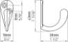 Afbeeldingen van Siro Kapstokhaak metaal - boorafstand 10mm/L 43mm/H 38mm/B 19mm messing glanzend 