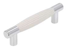 Afbeeldingen van Siro Meubelgreep kunststof - boorafstand 96mm/L 127mm/H 33mm/B 18mm - wit/chroom 