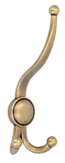 Afbeeldingen van Siro Kapstokhaak metaal - boorafstand 23mm/L 188mm/H 78mm/B 72mm - antiek messing 