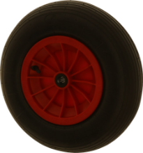 Afbeeldingen van Kelfort Luchtband - Ø400mm (250kg) - met rode kunststof velg en rollager 