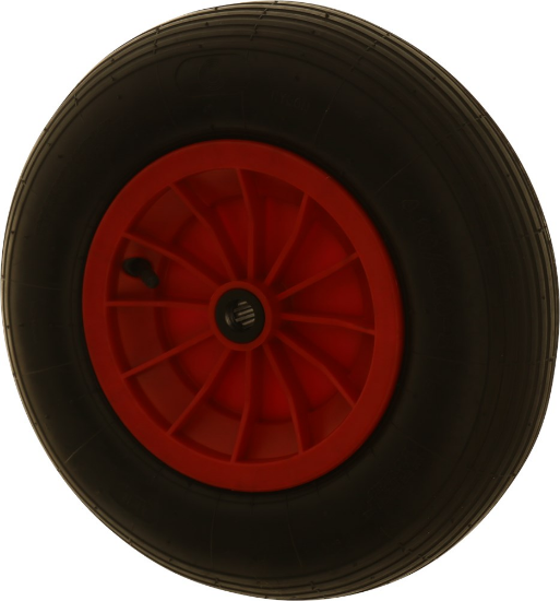 Afbeeldingen van Kelfort Luchtband - Ø400mm (250kg) - met rode kunststof velg en rollager 