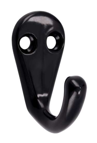 Afbeeldingen van Siro Kapstokhaak metaal - boorafstand 10mm/L 41mm/H 33mm/B 20mm - zwart 