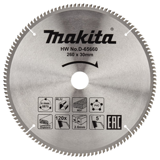 Afbeeldingen van Makita Zaagb multi 260x30 120T 5g D-65660