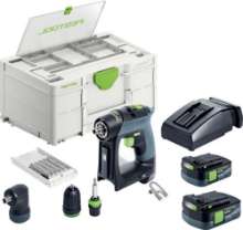 Afbeeldingen van Festool accu schroef-/boormachine CXS 12 2,5-Set - 12V 2x2.5Ah accu - inclusief snellader in SYS3 systainer