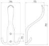 Afbeeldingen van Siro Kapstokhaak metaal - boorafstand 32mm/L 160mm/H 75mm/B 75mm messing glanzend 