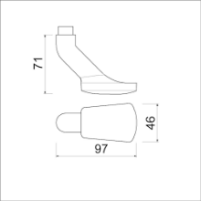 Afbeeldingen van Ami Knopkruk gatdeel 166 Quickstift - M6 getapt - F1 