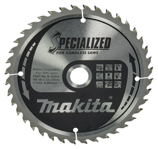 Afbeeldingen van Makita Zaagb Hout 165x20x40T 18G B-32954