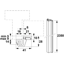 Afbeeldingen van Axa beveiligingstrip - M3 buiten 5-9mm - aluminium F1 
