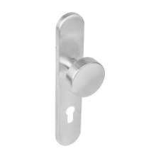 Afbeeldingen van INTERSTEEL Knop op schild profielcilindergat 72 mm rvs geborsteld 2752