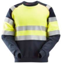 Afbeeldingen van Snickers ProtecWork sweatshirt, klasse 1, 2869-9566, Maat L, donker blauw/high-visibillity geel