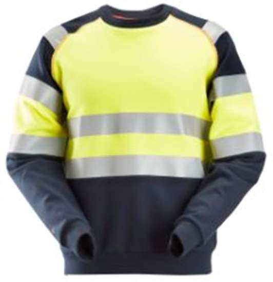 Afbeeldingen van Snickers ProtecWork sweatshirt, klasse 1, 2869-9566, Maat L, donker blauw/high-visibillity geel