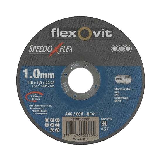 Afbeeldingen van Flexovit Doorslijpschijf 115x1.0x22.2mm - zachte metalen