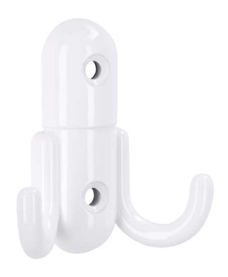 Afbeeldingen van Siro Kapstokhaak metaal - boorafstand 32mm/L 60mm/H 23mm/B 56mm - wit 