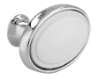 Afbeeldingen van Siro Meubelknop metaal - L 32mm/H 24mm/B 22mm chroom glanzend/wit 