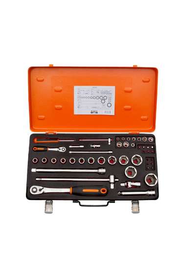 Afbeeldingen van Bahco doppenset 1/4'' en 1/2'' 47 Delig