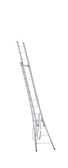 Afbeeldingen van Aluminium kokerladder (blank) 2-delig reform