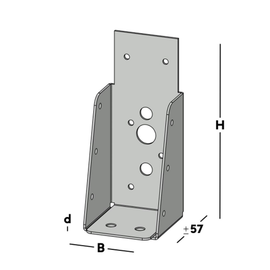 Afbeeldingen van GB Balkdrager GBS-ZL 50x125 1,5 Sendzimir Verzinkt