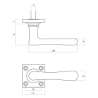 Afbeeldingen van INTERSTEEL Deurkruk Trento met rozet 38x38x7mm messing getrommeld/ebbenhout 0388