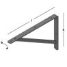 Afbeeldingen van GB plankdrager - 250x400mm 30x4/20x4mm - epoxycoating zwart