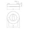 Afbeeldingen van INTERSTEEL Rozet met sleutelgat 52x10mm zwart 3476